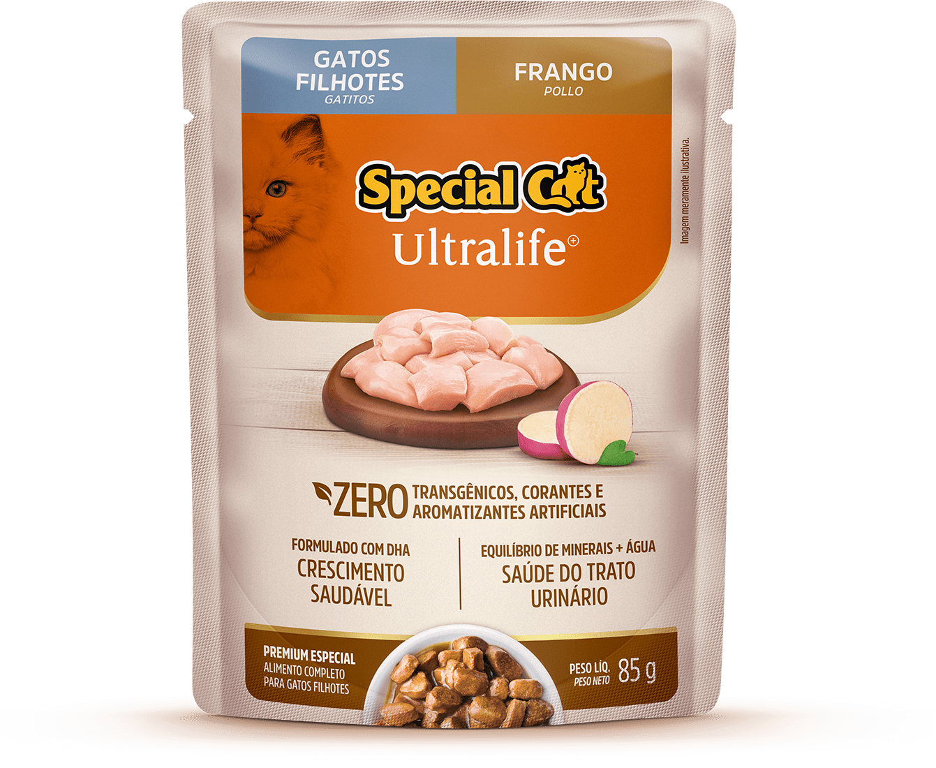 Sachet de alimento húmedo Special Cat sabor pollo para gatitos